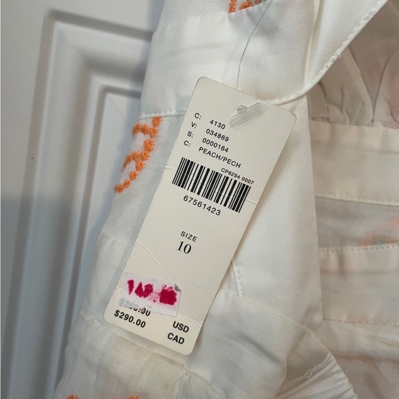 Maeve Embroidered Shell Midi Sundress - White and Orange - Picture 8 of 10